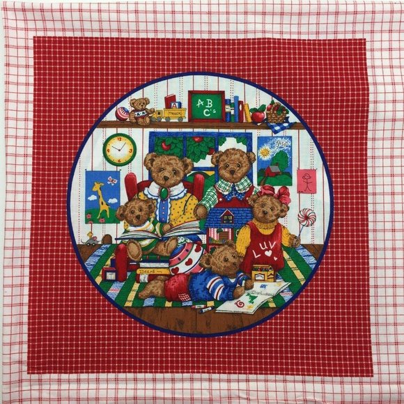 Cranston VIP Teddy Bear 14" Pillow Fabric Panel Re - Picture 3 of 10